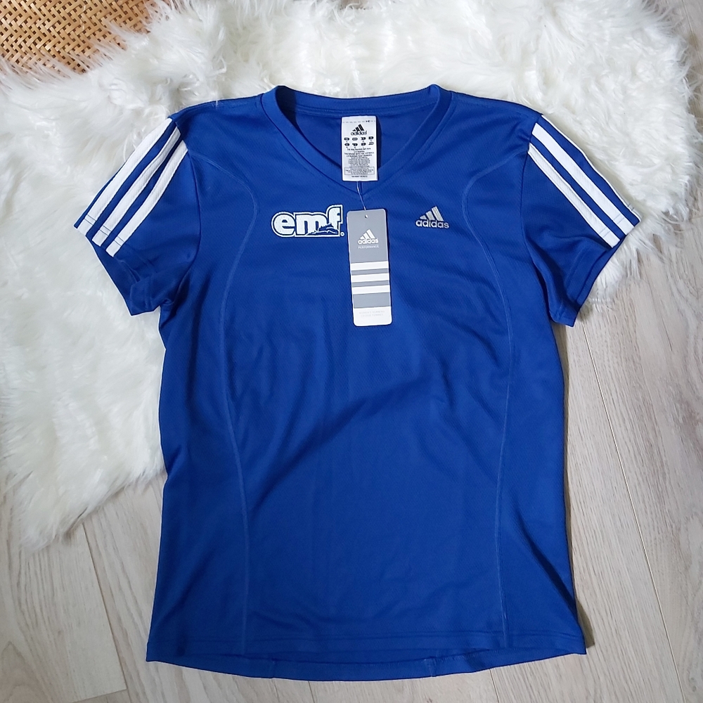 Adidas 3-stripes blue running tshirt